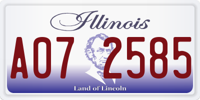 IL license plate A072585