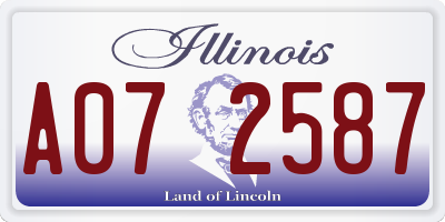 IL license plate A072587