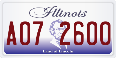 IL license plate A072600