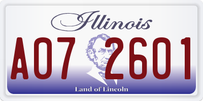 IL license plate A072601