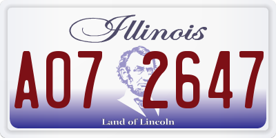 IL license plate A072647