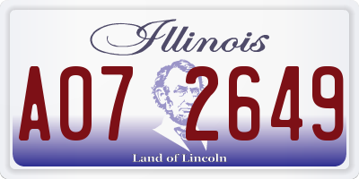 IL license plate A072649