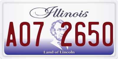 IL license plate A072650