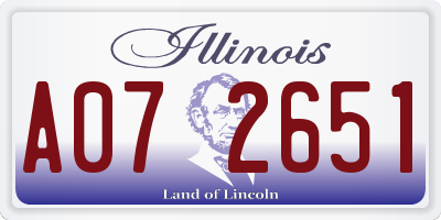 IL license plate A072651