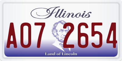 IL license plate A072654