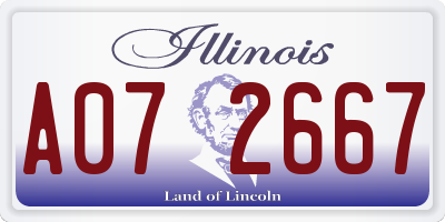 IL license plate A072667