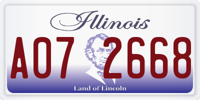 IL license plate A072668
