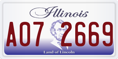 IL license plate A072669