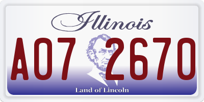 IL license plate A072670