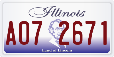 IL license plate A072671