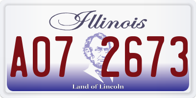 IL license plate A072673