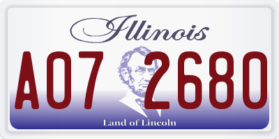 IL license plate A072680