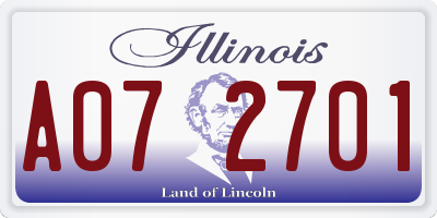 IL license plate A072701