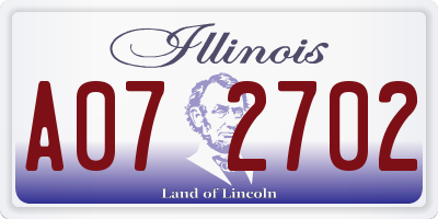 IL license plate A072702