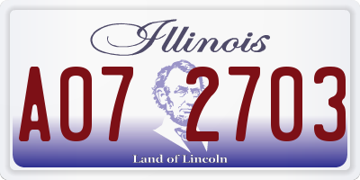 IL license plate A072703