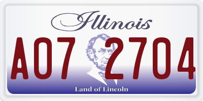 IL license plate A072704