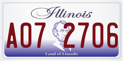 IL license plate A072706