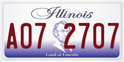 IL license plate A072707