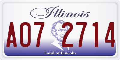 IL license plate A072714