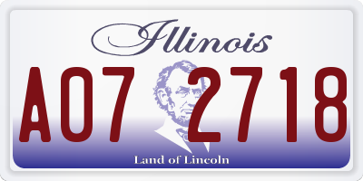 IL license plate A072718