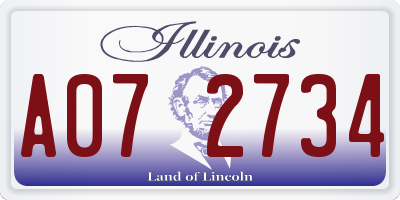 IL license plate A072734