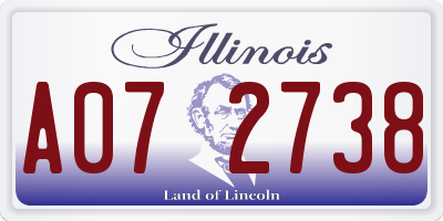 IL license plate A072738
