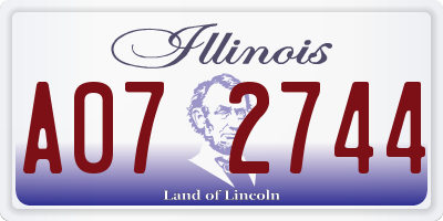 IL license plate A072744