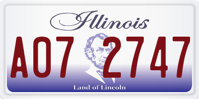 IL license plate A072747
