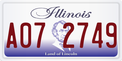 IL license plate A072749