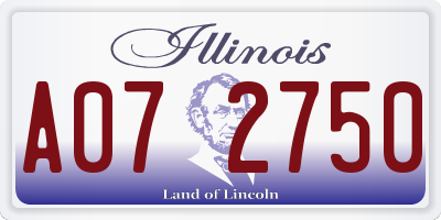 IL license plate A072750