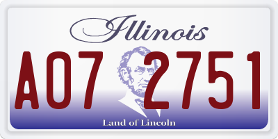 IL license plate A072751