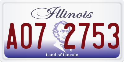 IL license plate A072753