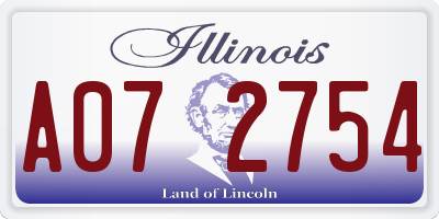 IL license plate A072754