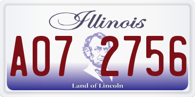 IL license plate A072756