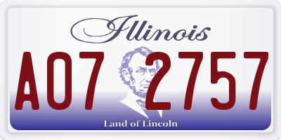 IL license plate A072757