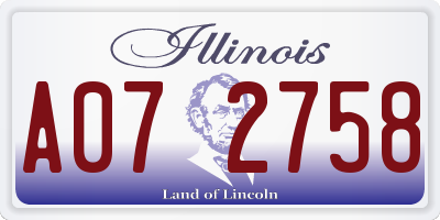 IL license plate A072758