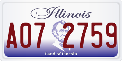 IL license plate A072759