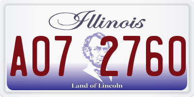 IL license plate A072760