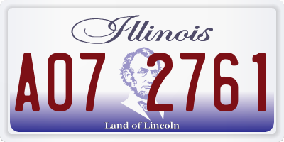 IL license plate A072761