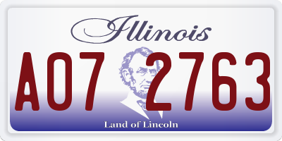 IL license plate A072763