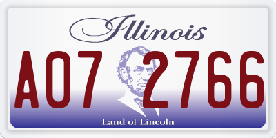 IL license plate A072766