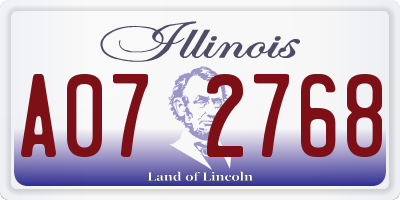 IL license plate A072768