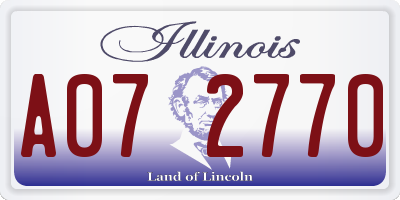 IL license plate A072770