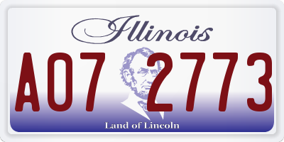 IL license plate A072773