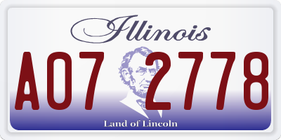 IL license plate A072778