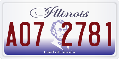 IL license plate A072781