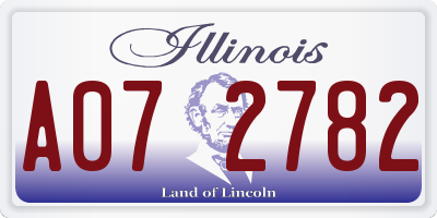 IL license plate A072782