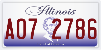 IL license plate A072786