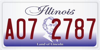IL license plate A072787