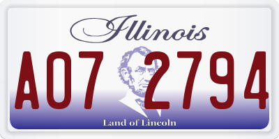 IL license plate A072794